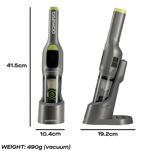 Daewoo FLR00158GE - 7.4V Compact Lyte Cordless Handheld Vacuum Cleaner - 25min Runtime