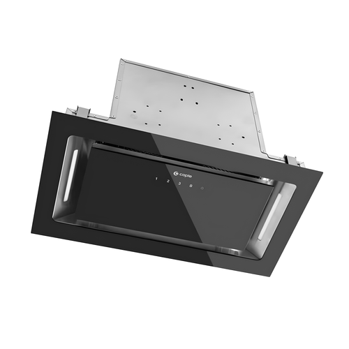 Caple BU526BK - Black Glass Built-Under Cooker Hood - 520mm - A++ Energy