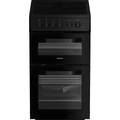 Hotpoint HTE5VCB - Black 50cm Electric Cooker - Ceramic Hob - A Energy