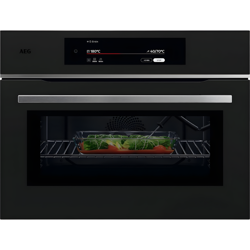 AEG TK9NK821T - Black Single Oven with Microwave - 44L Built-in