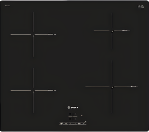 Bosch PUE611BF1B - Black 59cm Electric Induction Hob - 4 Zones - 13amp Plug In
