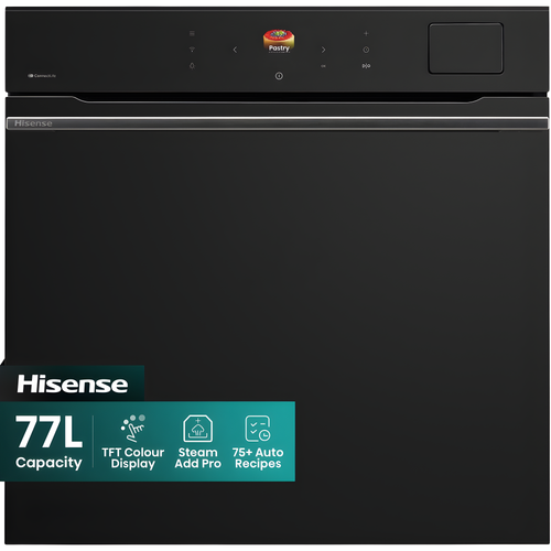 Hisense BAS6PH8BUKWF - Black Single Oven - 77 Litres - A+ Energy
