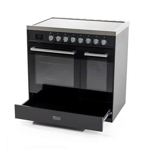Tesla T90DCRCB - 90cm Double Cavity Electric Range Cooker