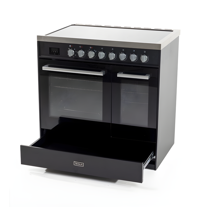 Tesla T90DCRCB - 90cm Double Cavity Electric Range Cooker