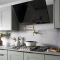 Caple ATA902 - Black Glass 90cm Chimney Cooker Hood - 648m³/h - A++ Energy
