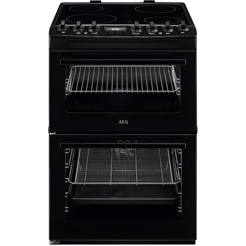 AEG CCX6740ACB - Black Ceramic Electric Cooker - Double Oven - 73/39 Liters - A energy rating