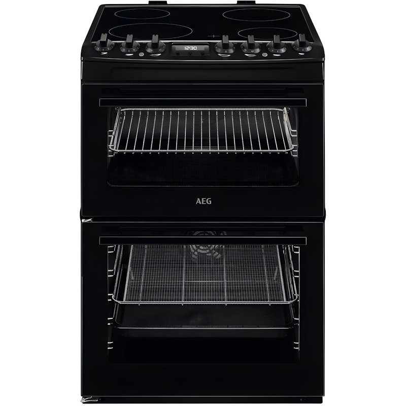 AEG CCX6740ACB - Black Ceramic Electric Cooker - Double Oven - 73/39 Liters - A energy rating