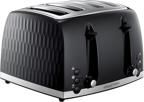 Russell Hobbs 26071 - Black 4 Slice Toaster - Extra Wide Slots - 1500W Power