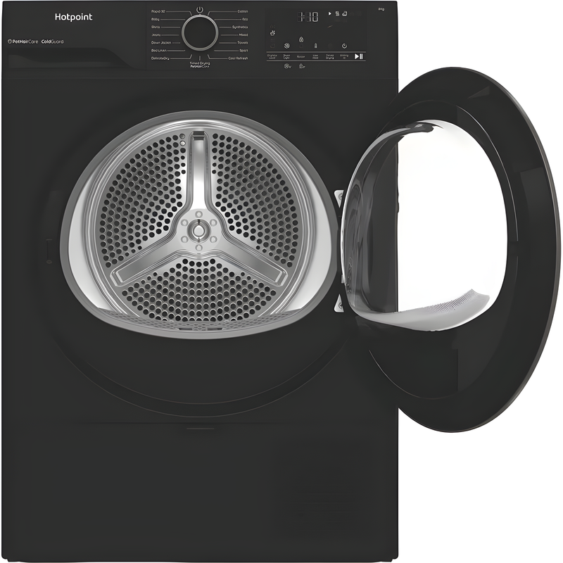 Hotpoint C HSD 83M BB UK - Black 8KG Tumble Dryer - Heat Pump - D energy