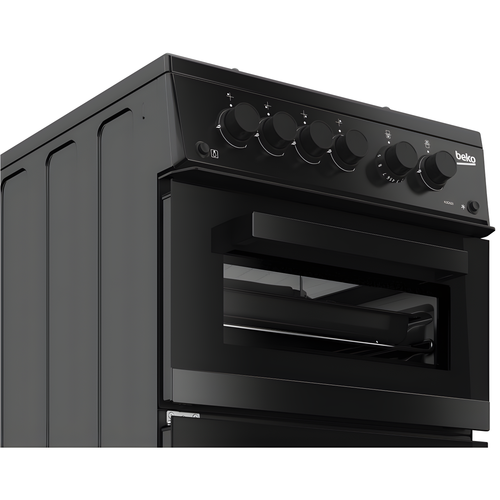 Beko KDG583K - Black 50cm Double Cavity Gas Cooker - 4 Burner Gas Hob - A+ Energy