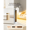 Midea NTH20-22GR - White 2000W PTC Tower Heater - 75° Oscillation - 24H Timer