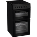 Hotpoint HTE5VCB - Black 50cm Electric Cooker - Ceramic Hob - A Energy