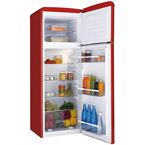 Amica FDR2213R - Red Fridge Freezer - 162L/44L - F Energy