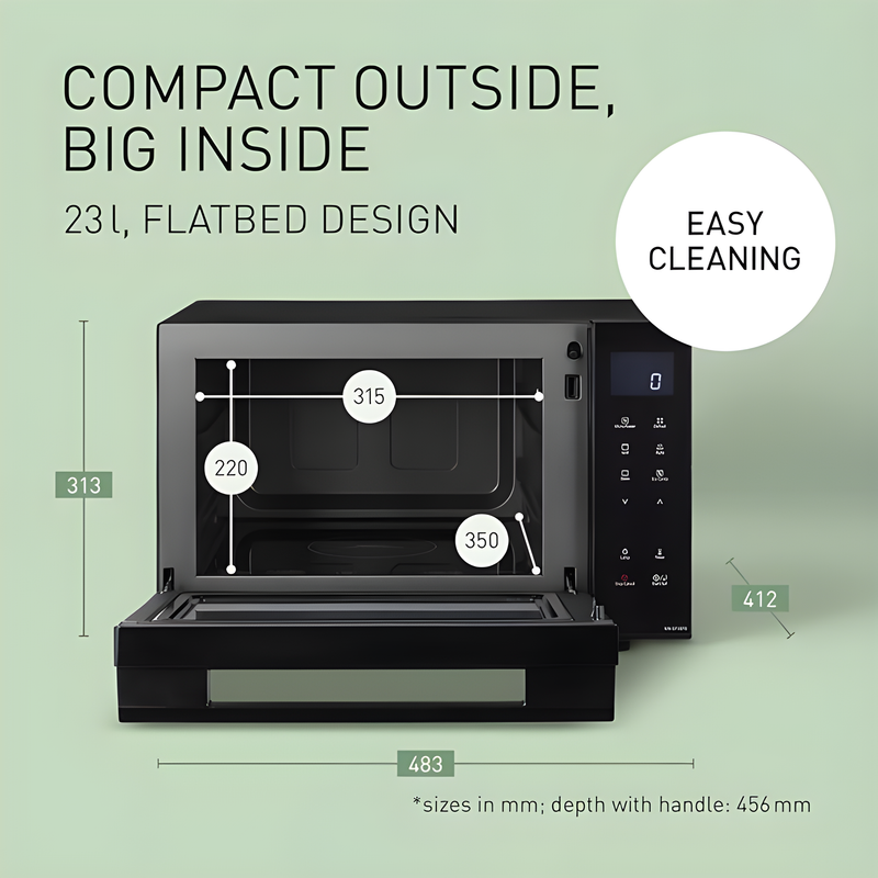 Panasonic NNDF38PBBPQ - Black 23L Combination Microwave - 3-in-1 Flatbed Design