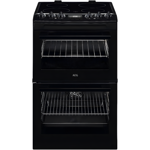 AEG CCX1530ACB - Black Ceramic Electric Cooker with Double Oven - 77/39L Capacity - A Energy Rating
