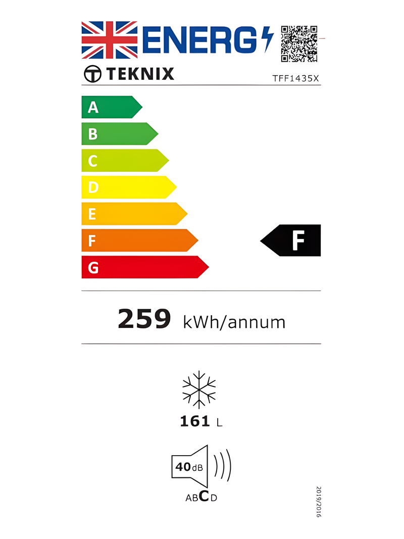 Teknix TFF1435X - Silver Freestanding Frost Free Freezer - E energy