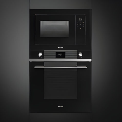 Smeg FMI120N2 - Black Built In Microwave with Grill - 20L - 800W
