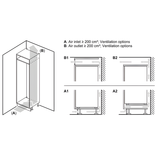Bosch KIR21NSE0 - Fully Integrated In column Larder Fridge - 136 Litres - E energy
