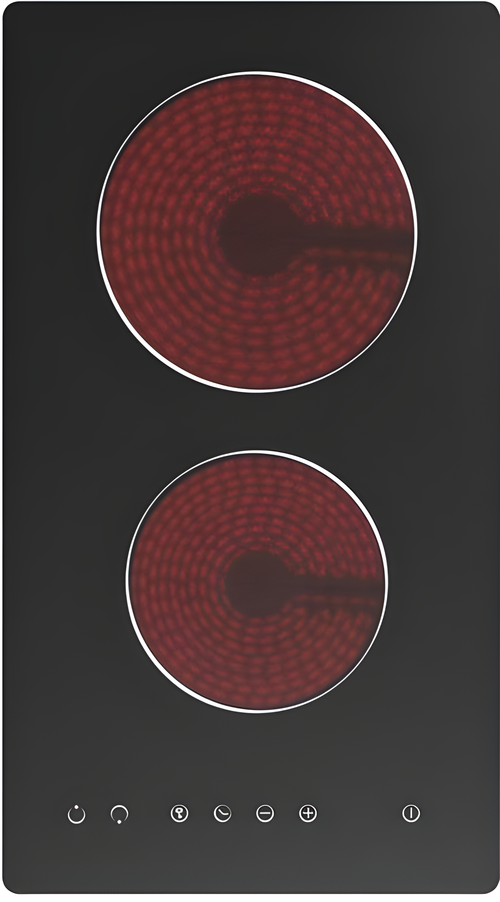 CATA UBTC30FLC - Black 30cm Domino Ceramic Hob - 2 Cooking Zones