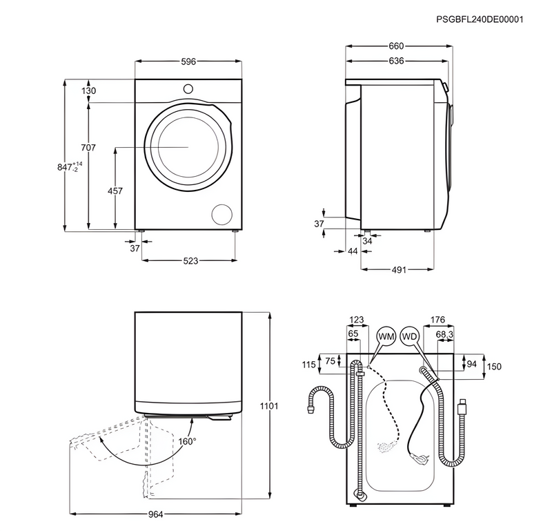 AEG LFX50142B - White Freestanding 10KG Washing Machine - 1400 RPM - A energy