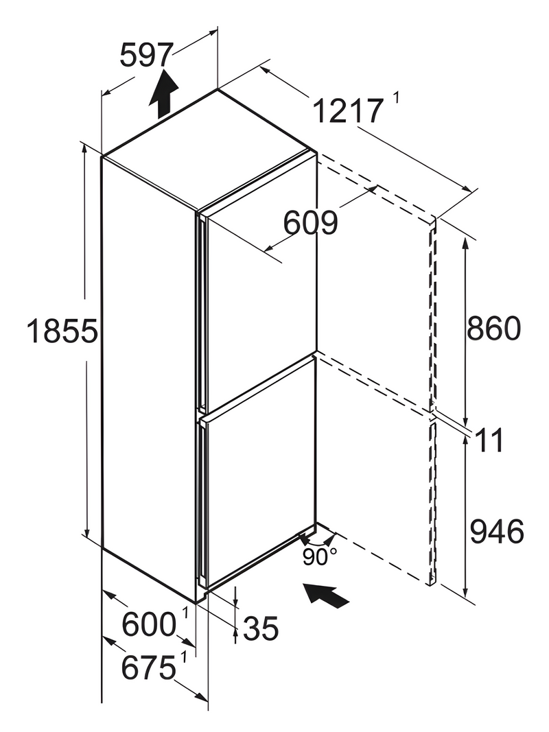 Liebherr CNSFD5204 - Silver Freestanding Frost Free Fridge Freezer - D energy