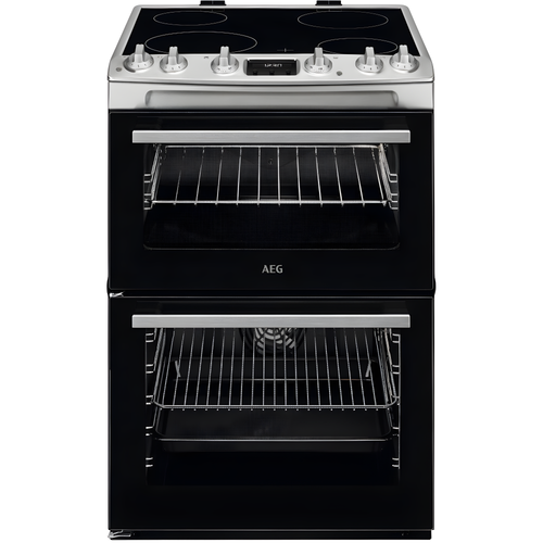 AEG CCX6540ACM - Stainless Steel Ceramic Electric Cooker with Double Oven - 77/39L Capacity - A Energy Rating