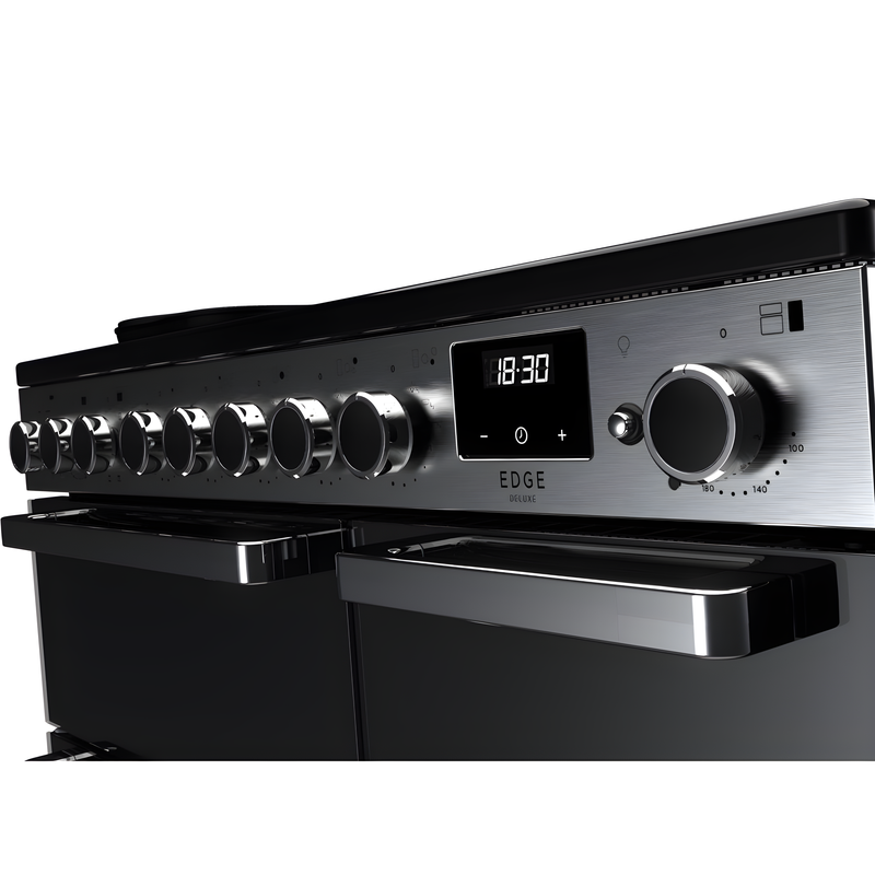 Rangemaster EDDL90EIGBLK/CM1 Edge Deluxe 90cm Induction Black Glass/Chrome