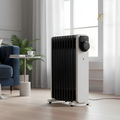 Howarm MHO231U09BPW - White & Black 2000W Oil Filled Radiator - 9 Fin - 3 Heat Settings