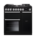 Rangemaster Nexus 90 NEX90DFPCBL/CM1 - Charcoal Black Dual Fuel Range Cooker - 90cm 5 Zone - A Energy