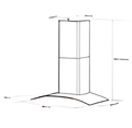 Caple CGC911 - Stainless Steel 90cm Wall Chimney Cooker Hood - 456m³/h - C Energy