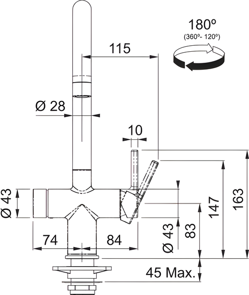Franke Maris 3 in 1 Water Hub FMWHMBK-ELEC4J - Black