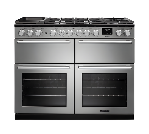 Rangemaster Nexus 110 NEXB110DFSTST/CM1 - Stainless Steel Range Cooker - Dual Fuel - 7 Zone - A Energy