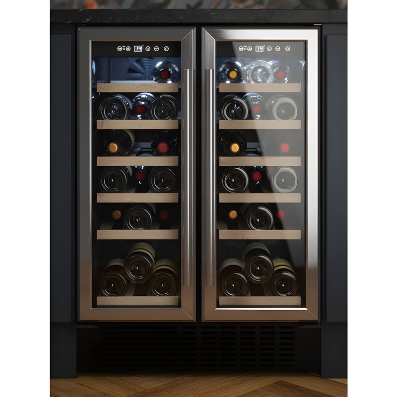 Cata UBSSWC60DD - Stainless Steel 32 Bottle Wine Cooler - Dual Zone - F Energy Rating