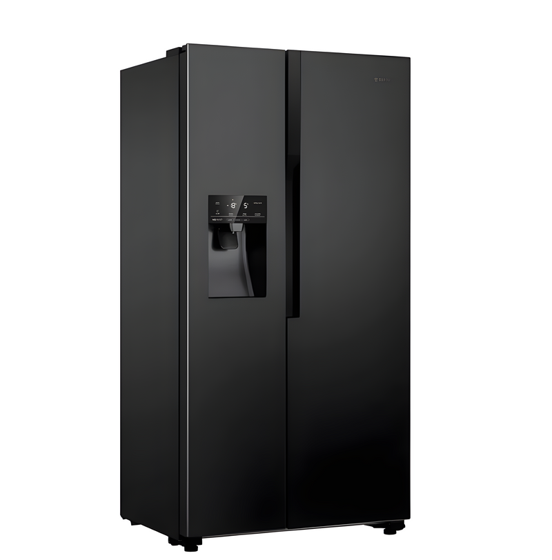 Teknix THSBS1791INBIX - Black American Fridge Freezer - Non-plumbed - E energy