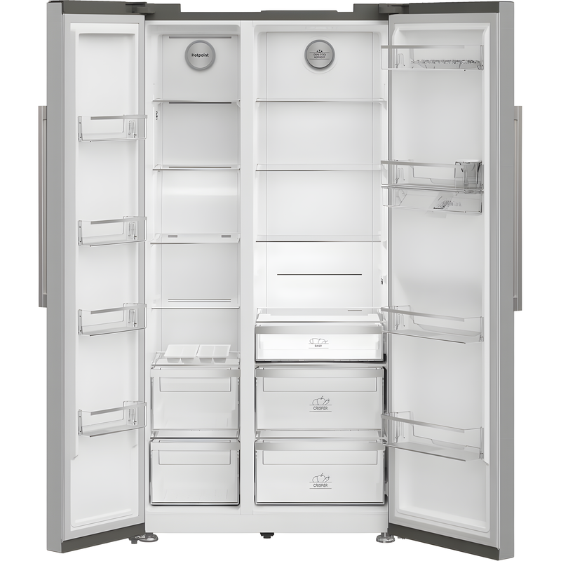 Hotpoint HPG2 6583W XP4UK - Silver American Fridge Freezer - 588L - E Energy Rating