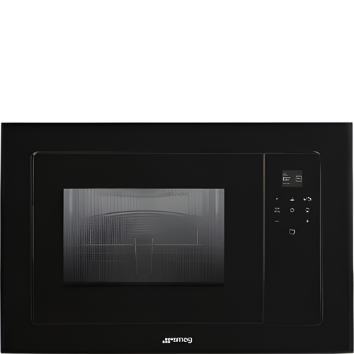 Smeg FMI120N2 - Black Built In Microwave with Grill - 20L - 800W