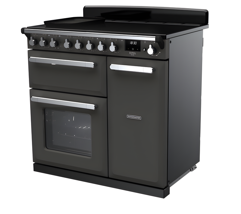 Rangemaster ESDL90EIPSLT/CM1 Estel Deluxe 90cm Induction Slate/Chrome