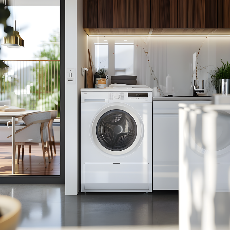 white freestanding dryer