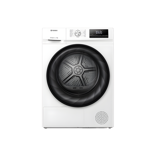 Teknix TKHP8HW - White 8KG Heat Pump Tumble Dryer - A++ Energy