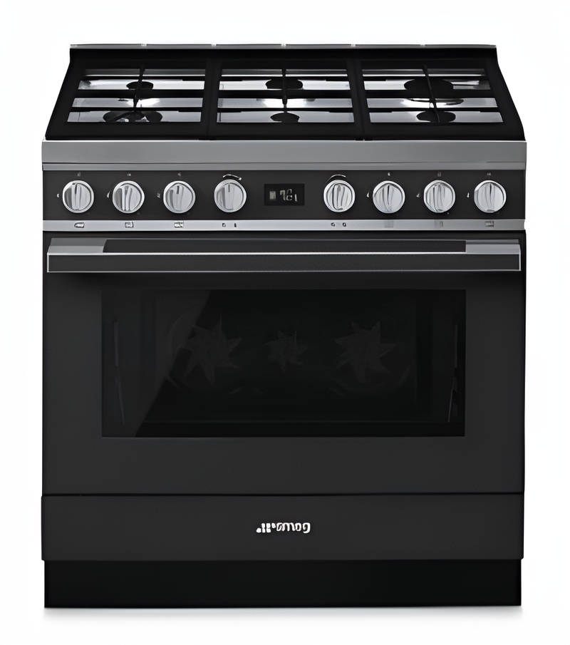Smeg CPF9GPAN - Grey 6 Zone Dual Fuel Cooker - A+ energy