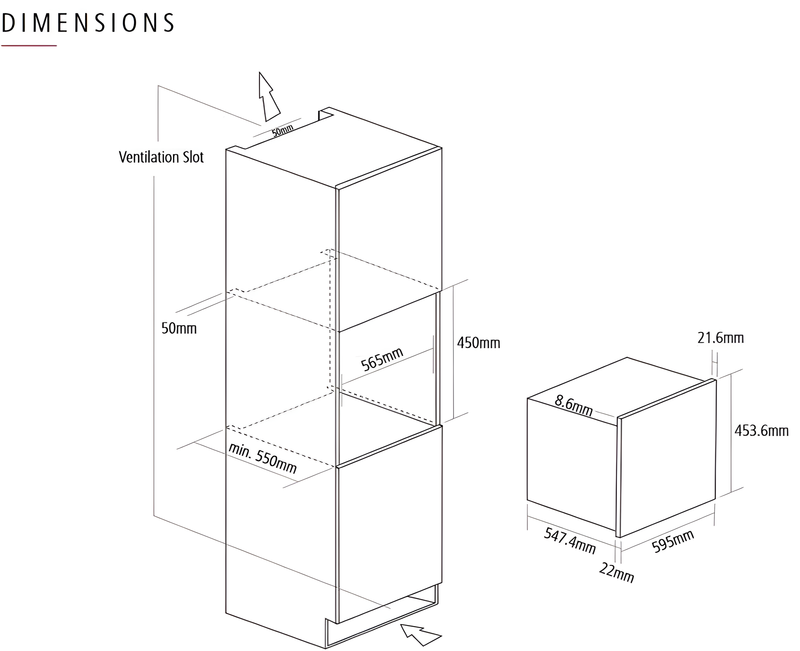 Caple CMS260BS-  Black Steel 40L Built-In Steam Combi Oven - Touch Controls - Manual Clean