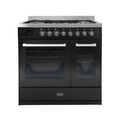 Tesla T90DDFRCB - 90cm Double Cavity Dual Fuel Range Cooker