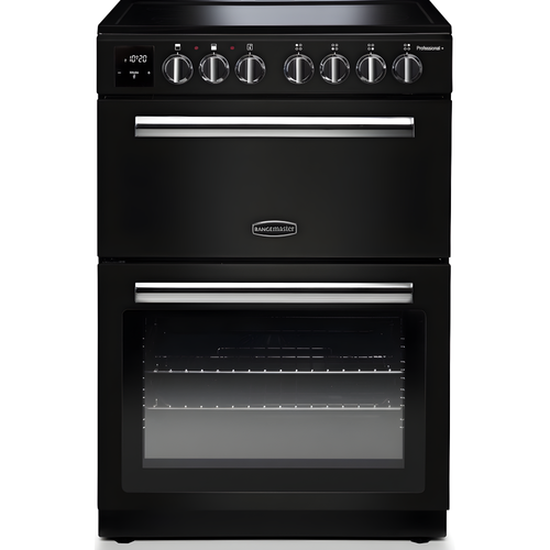 Rangemaster PROPL60EIBL/C - Black/Chrome Induction Electric Cooker - Dual Oven 69L/39L - A Energy