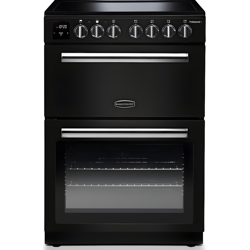 Rangemaster PROPL60EIBL/C - Black/Chrome Induction Electric Cooker - Dual Oven 69L/39L - A Energy