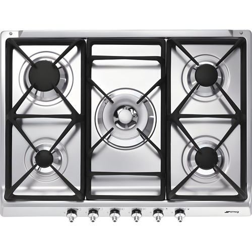 Smeg SE70SGH-5 - Stainless Steel 5 Burner Gas Hob - 69cm Classic Built-in