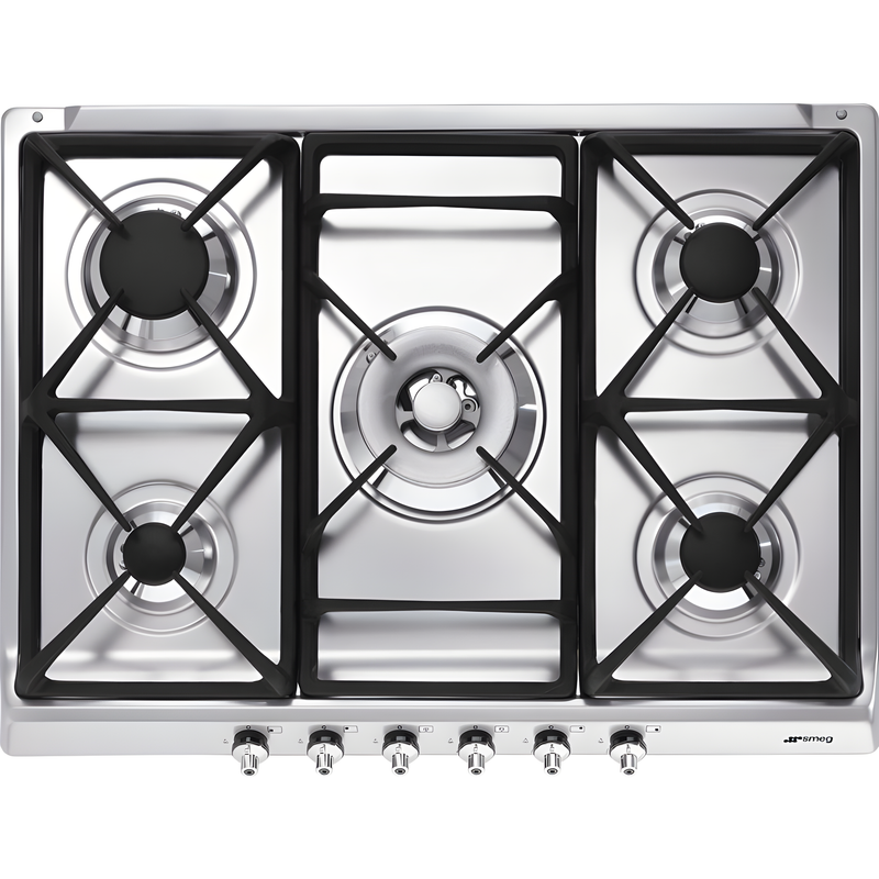 Smeg SE70SGH-5 - Stainless Steel 5 Burner Gas Hob - 69cm Classic Built-in