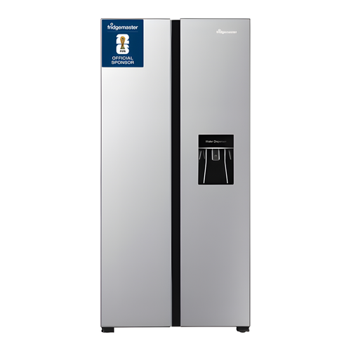 Fridgemaster MS83430DES - Silver American Fridge Freezer - 440L - E Energy Rating