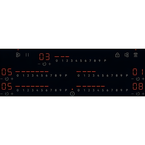 AEG SK85IM0XFB - Black 80cm Induction Hob - Double Bridge - 5 Zones