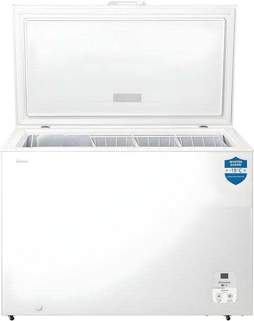 Teknix CH297 - White 300L Chest Freezer - Digital Temperature Control - E Energy Rating