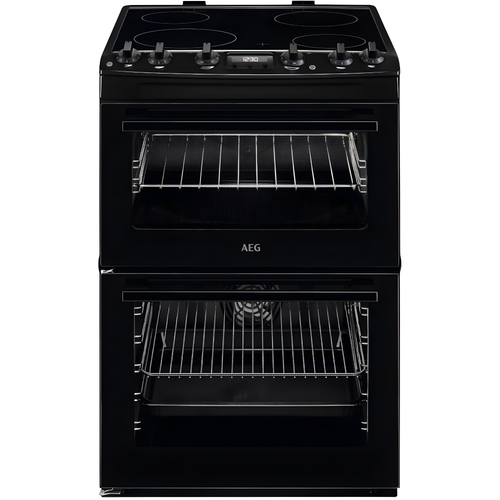 AEG CCX6540ACB - Black Ceramic Electric Cooker with Double Oven - 77/39L Capacity - A Energy Rating
